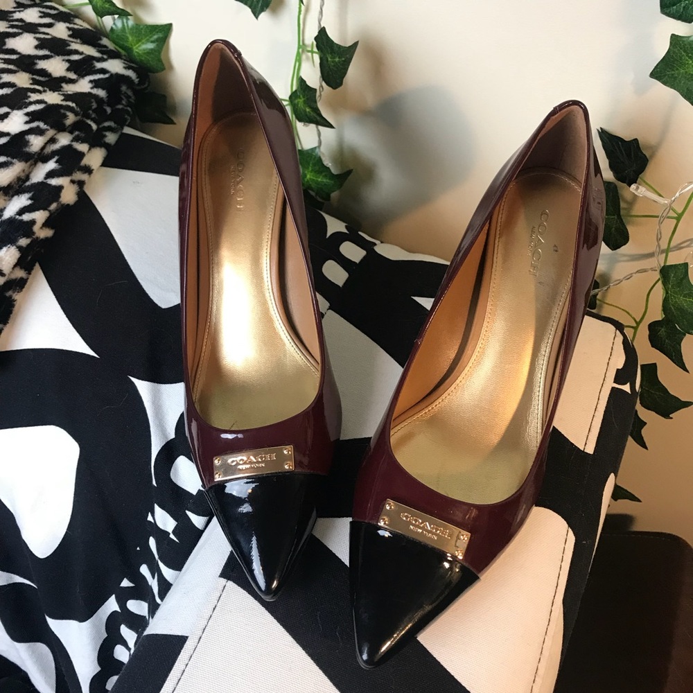 Coach Maroon & Black Heels